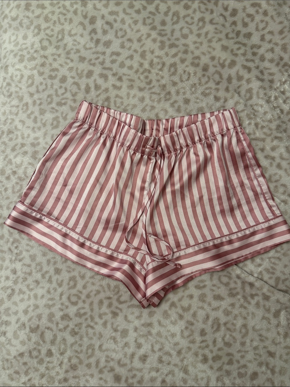 Victoria's Secret Pink Striped Satin Shorts Small